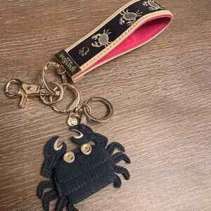 Spartina 449 Navy and Gold Crab Keychain